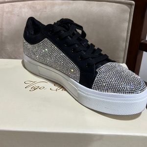 Rhinestone and black sneaker